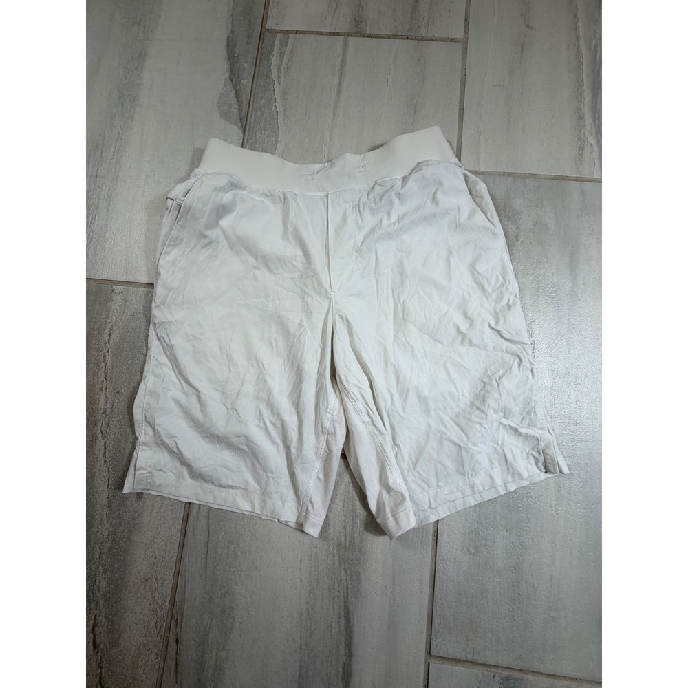 Lululemon Pace Breaker 9 Inch Liner Shorts White Mens Small Athletic Gym Run